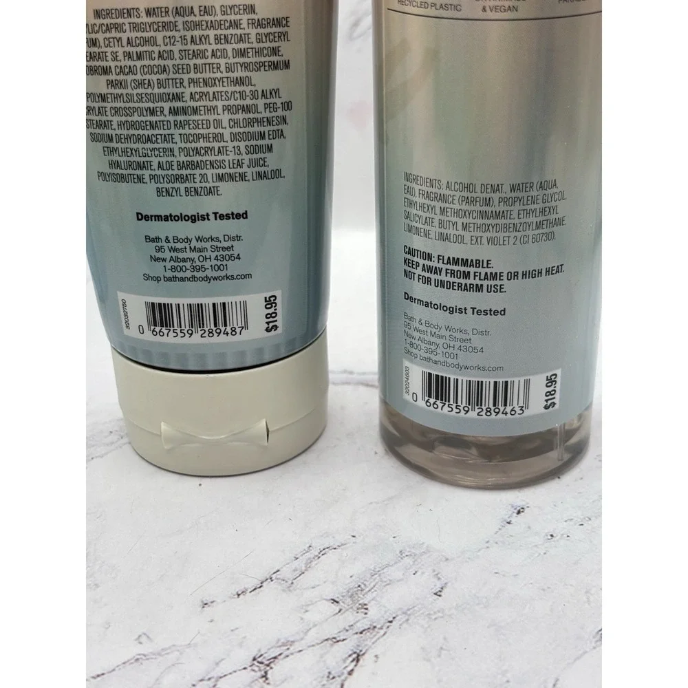 Bath & Body Works VANILLA ROMANCE Body Mist Spray‎ & Body Cream 8oz Set